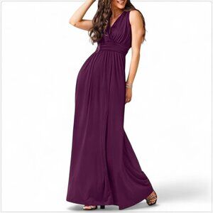 Koh Koh Purple Long Sleeveless Bridesmaid Cocktail Evening Maxi Dress NWT NEW S